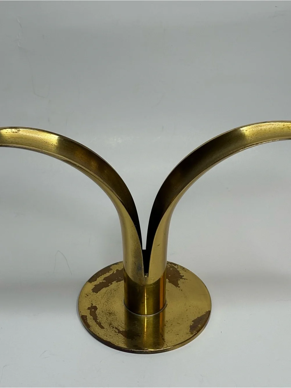 Ystad-Metall Vintage Candle Stick Holder Made In Sweden Brass Pair